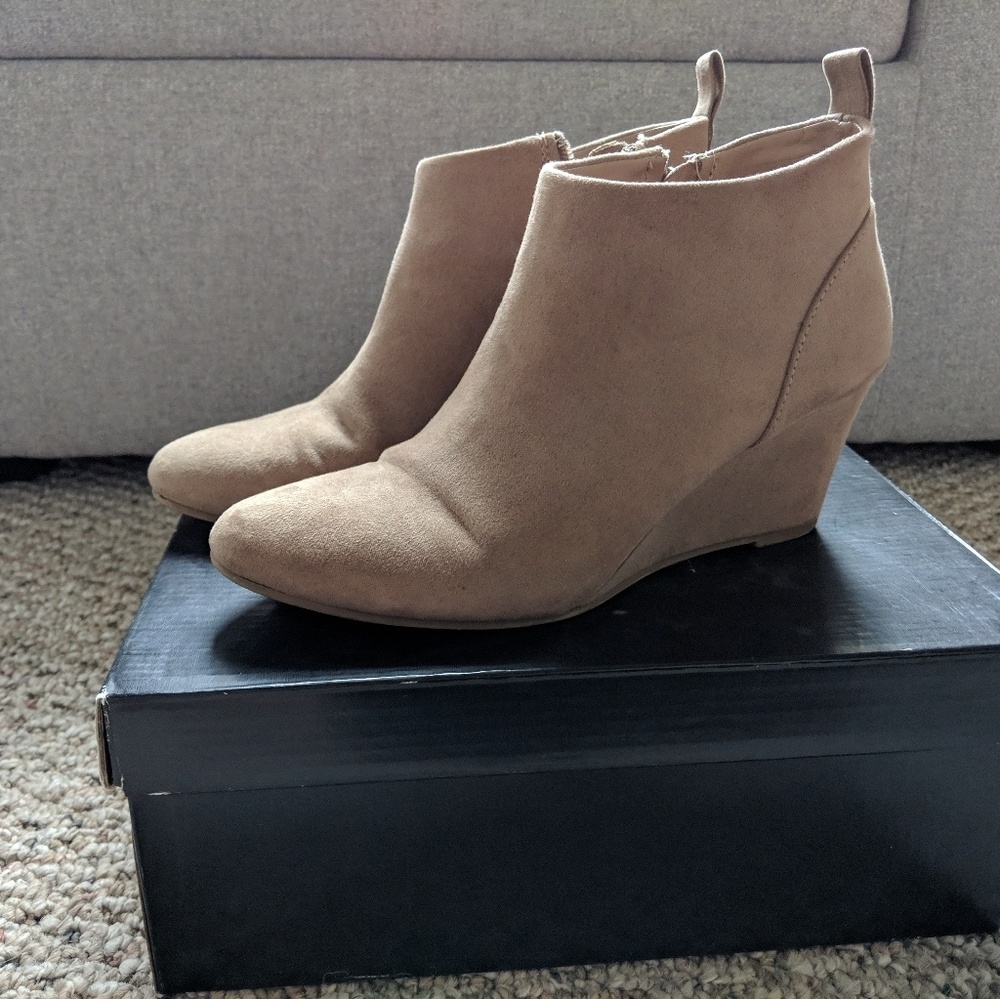F21 Nude Ankle Booties